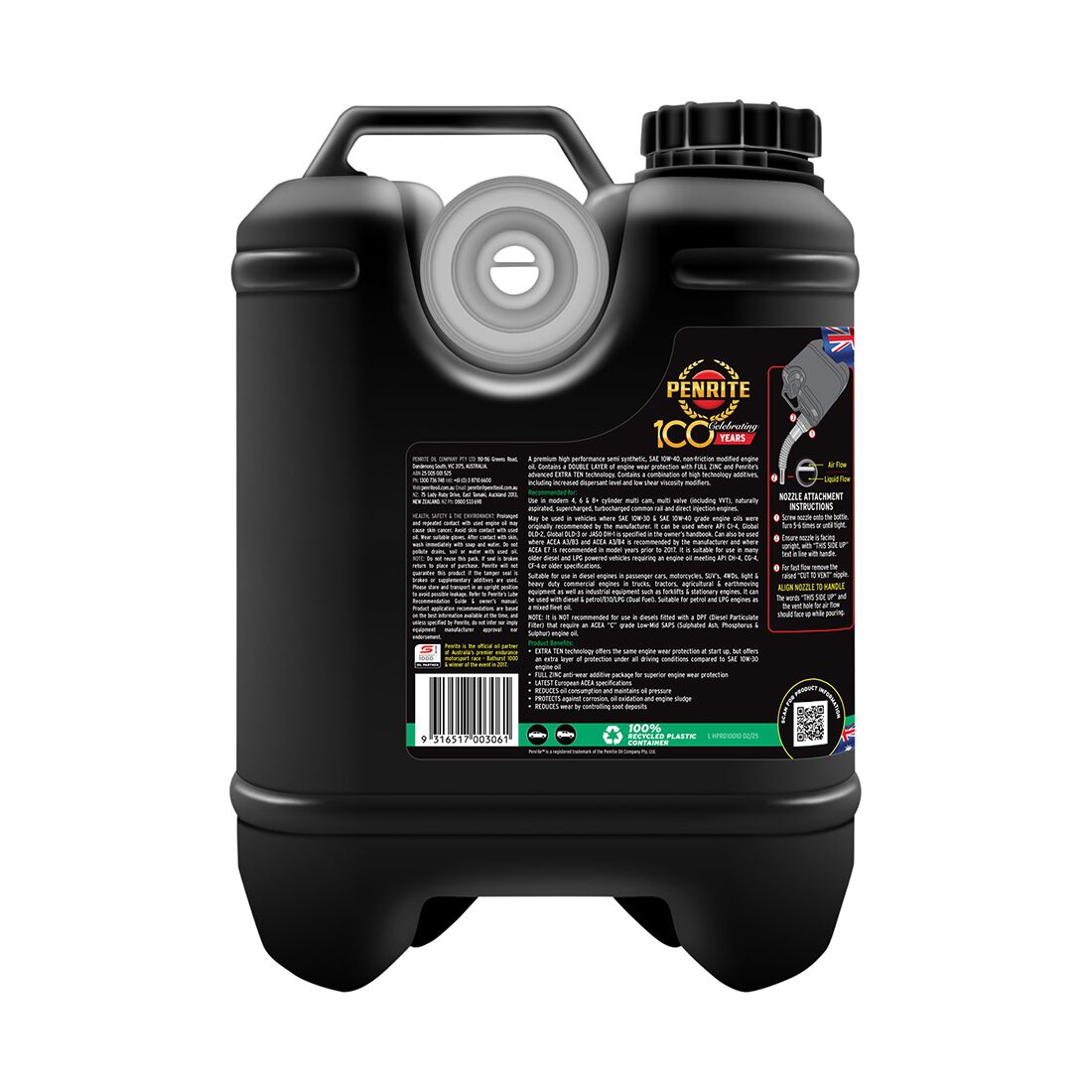 Penrite HPR Diesel 10 Engine Oil - 10W-40, 10 Litre, , scanz_hi-res