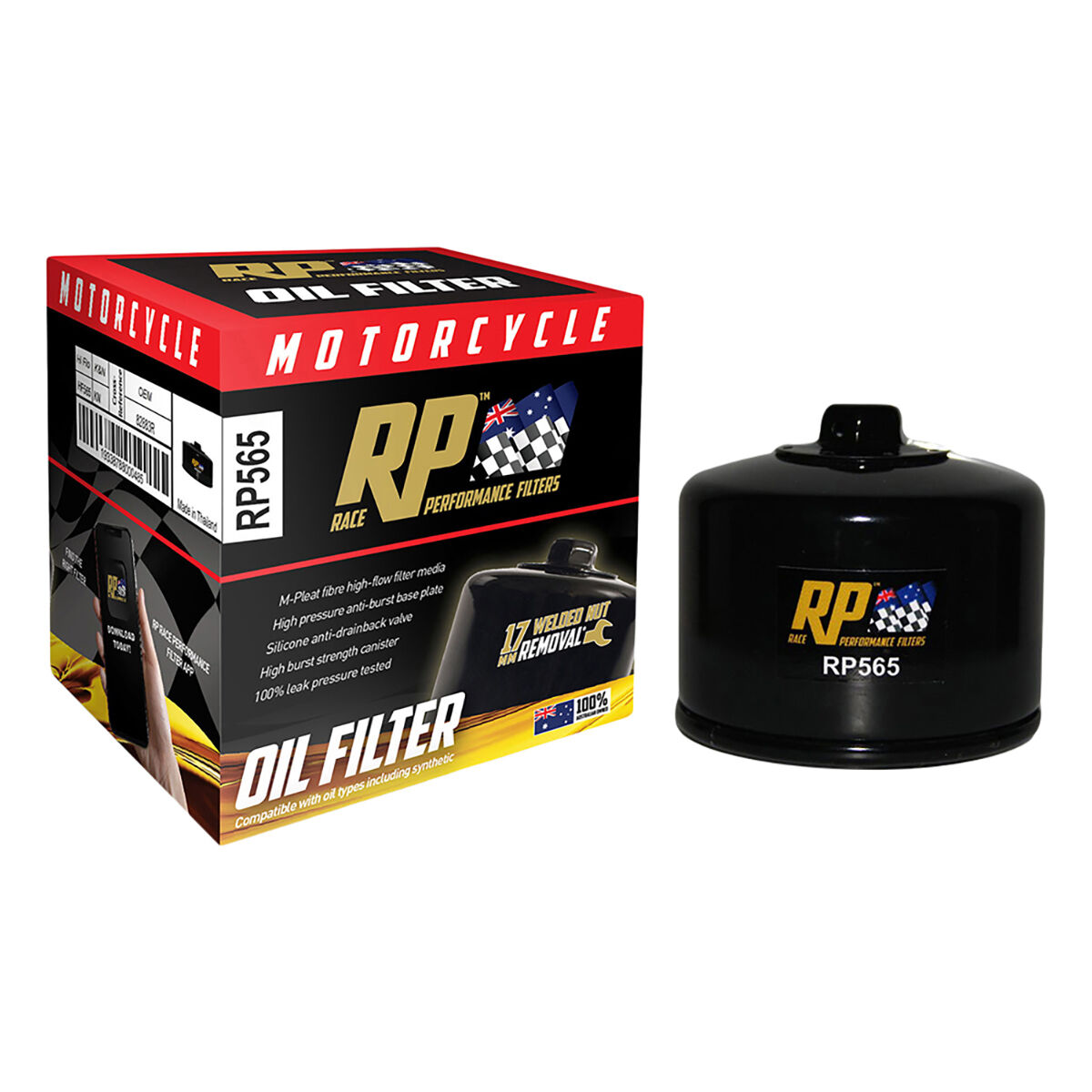 Race Performance Motorcycle Oil Filter RP565, , scanz_hi-res