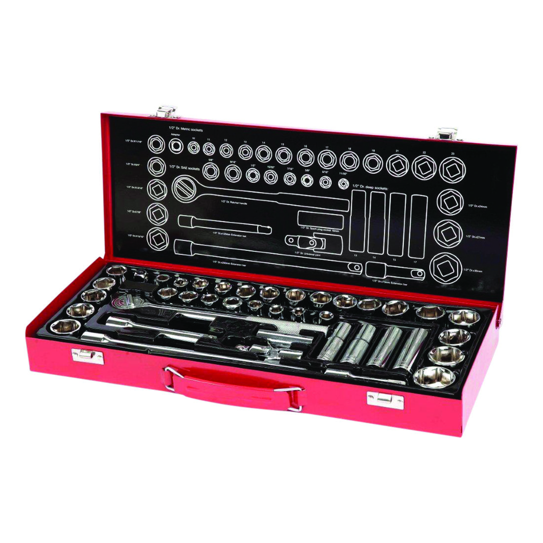 SCA Socket Set 1/2" Drive Metric/SAE 41 Piece, , scanz_hi-res