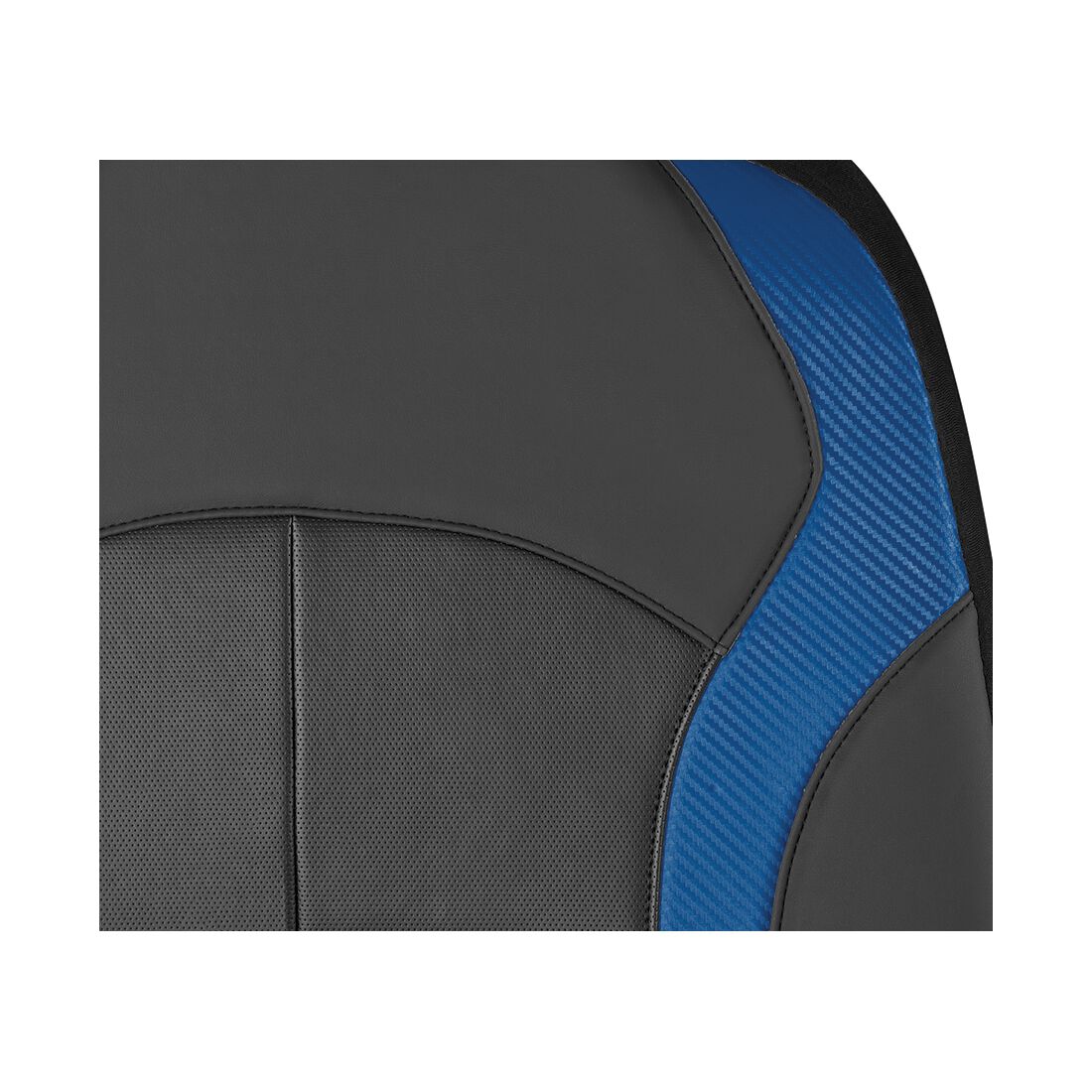 SCA Seat Cover Sports Black & Blue Leather Look, Adjustable Headrests, Airbag Compatible, Size 30A, , scanz_hi-res