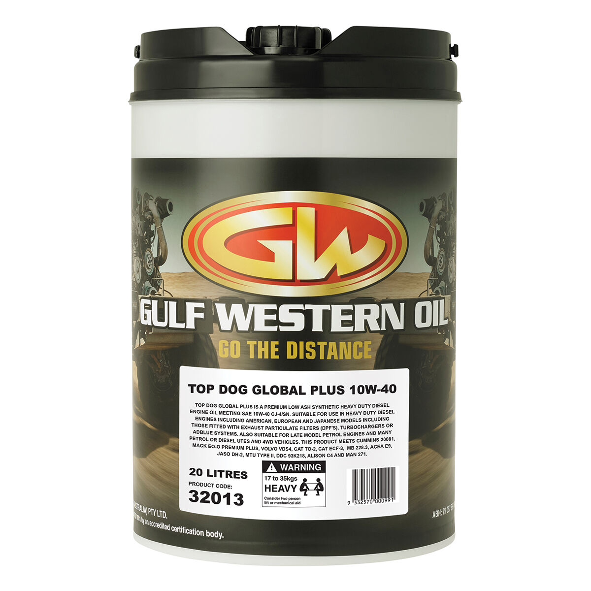 Gulf Western Top Dog Global Plus Engine Oil 10W-40 20 Litre, , scanz_hi-res