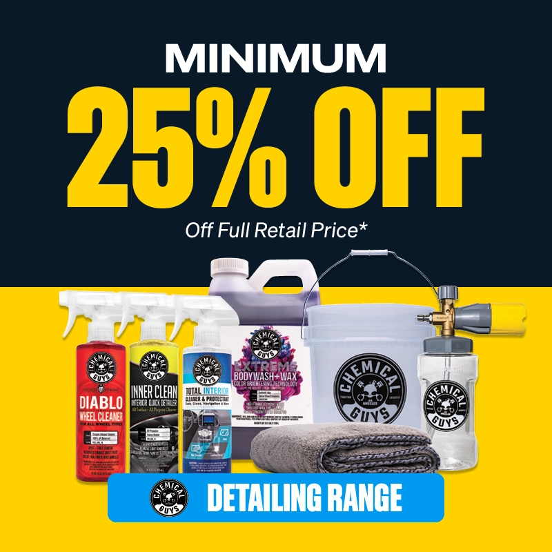 Min 25% OFF Chemical Guys Detailing Range?