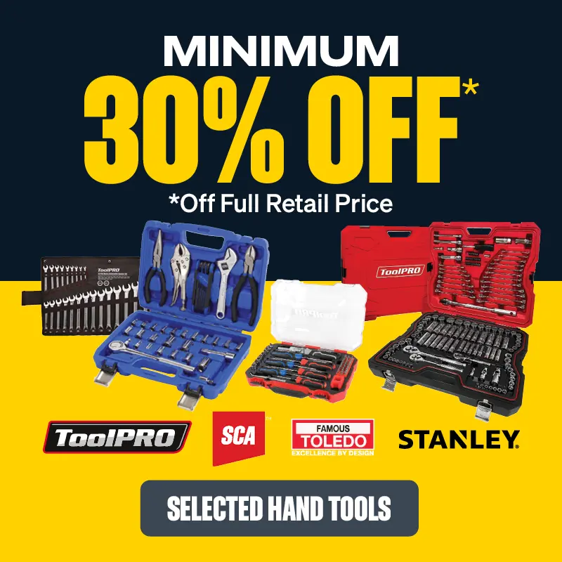 Minimum 30% OFF Selected Hand Tools