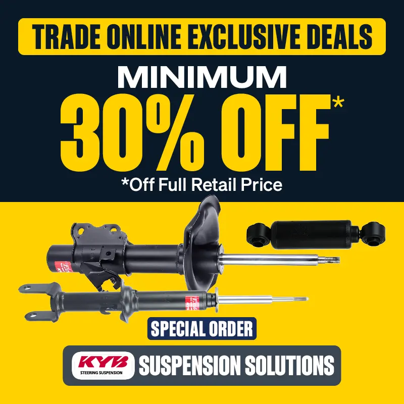 Trade Online Exclusive - Minimum 30% OFF KYB Suspension Solutions