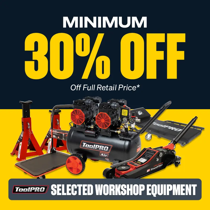 Min 30% OFF Selected Workshop Equipment