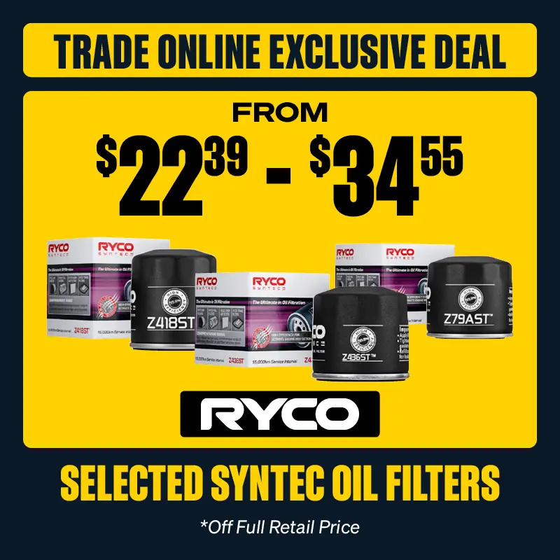 Trade Online Exclusive Deal - Minimum 35% OFF Selected Ryco Syntec Oil Filters