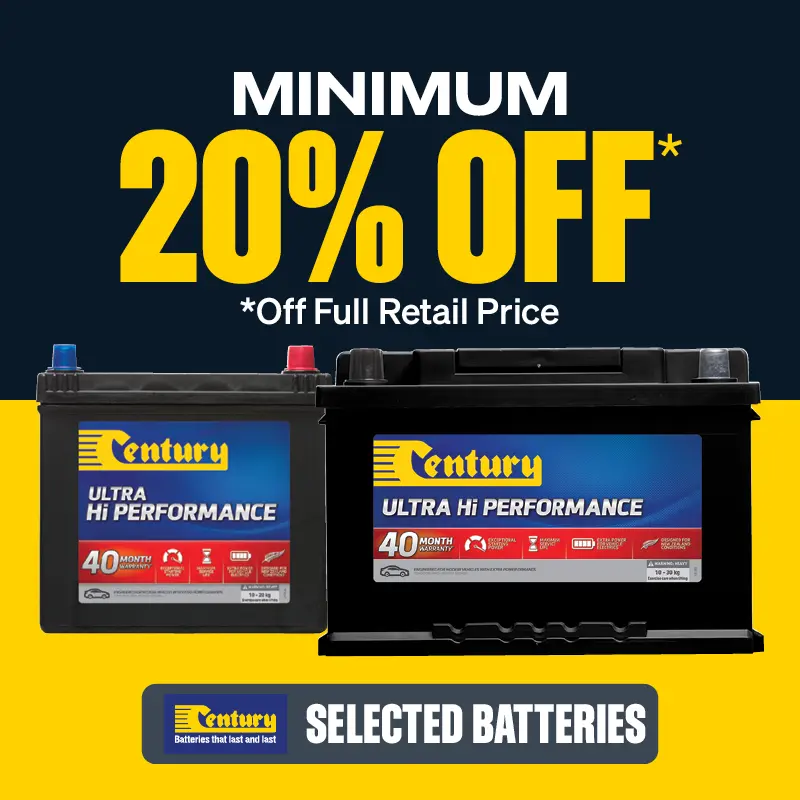 Minimum 20% OFF Select Century Batteries