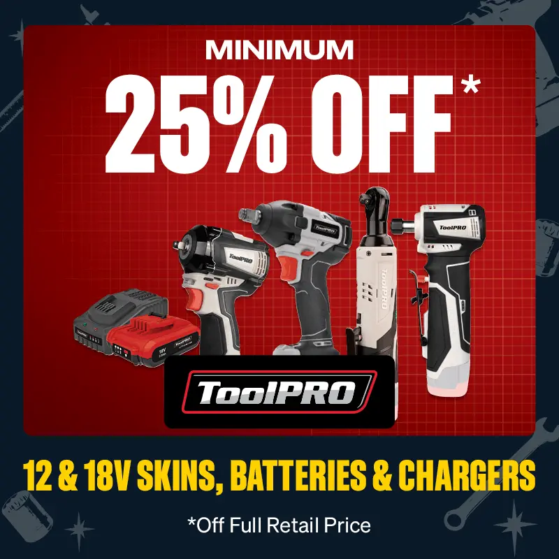 Minimum 25% OFF ToolPRO 12 & 18V Power Tool Skins, Batteries & Chargers