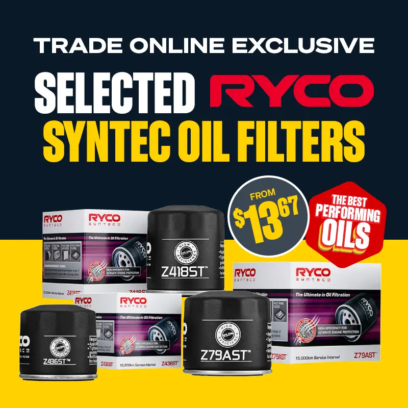 Selected Ryco Syntec Oil Filters from $13.67