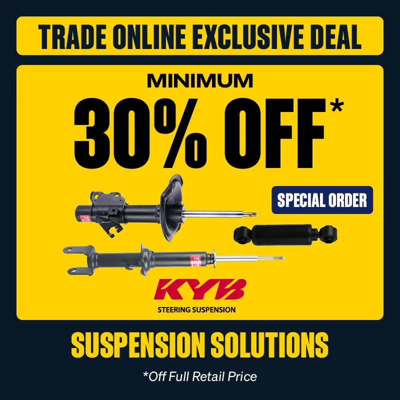 Trade Online Exclusive Deals - Minimum 30% OFF KYB Suspension Solutions