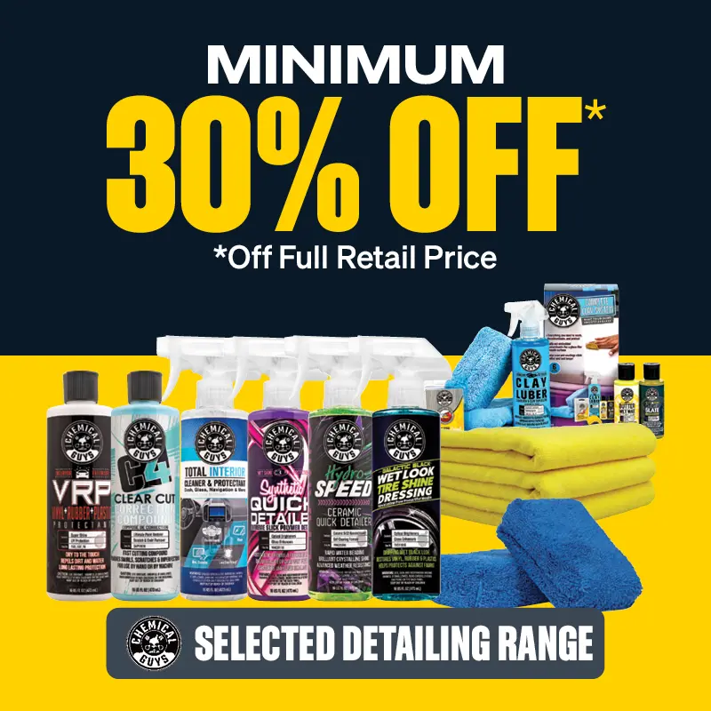 Minimum 30% OFF Selected Chemical Guys Detailing Range