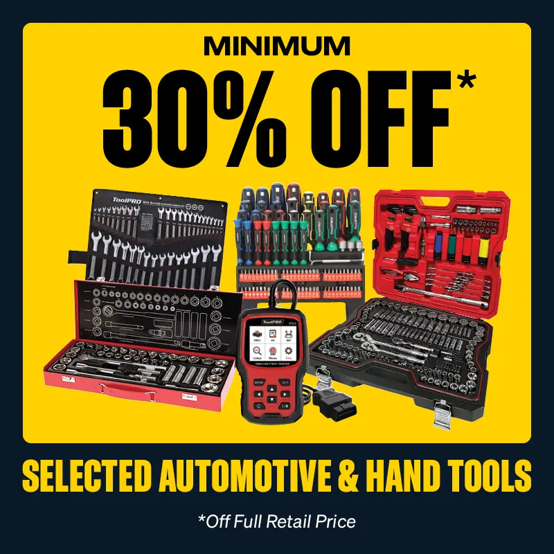 Minimum 30% OFF Selected Automotive & Hand Tools