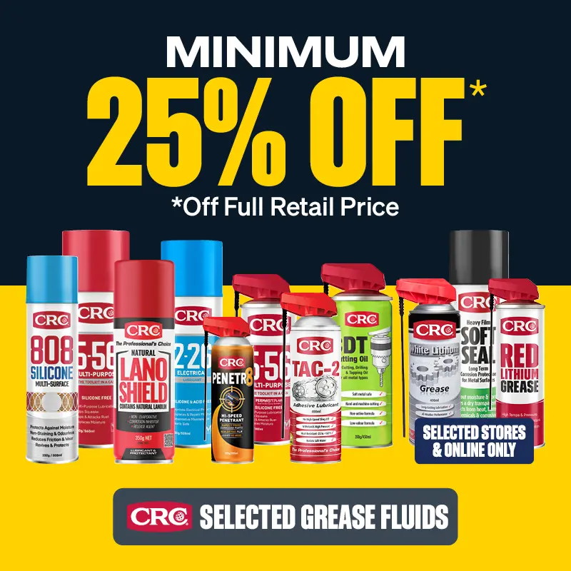 Minimum 25% OFF Selected CRC Grease Fluids