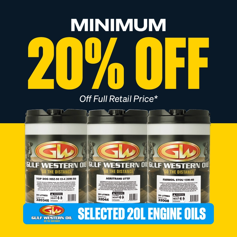 Min 20% OFF select Gulf Western 20L Engine Oils
