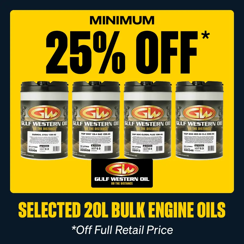 Minimum 25% OFF Selected GW 20L Bulk Engine Oils