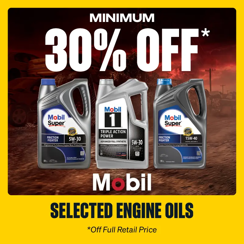 Minimum 30% OFF Selected Mobil Engine Oils