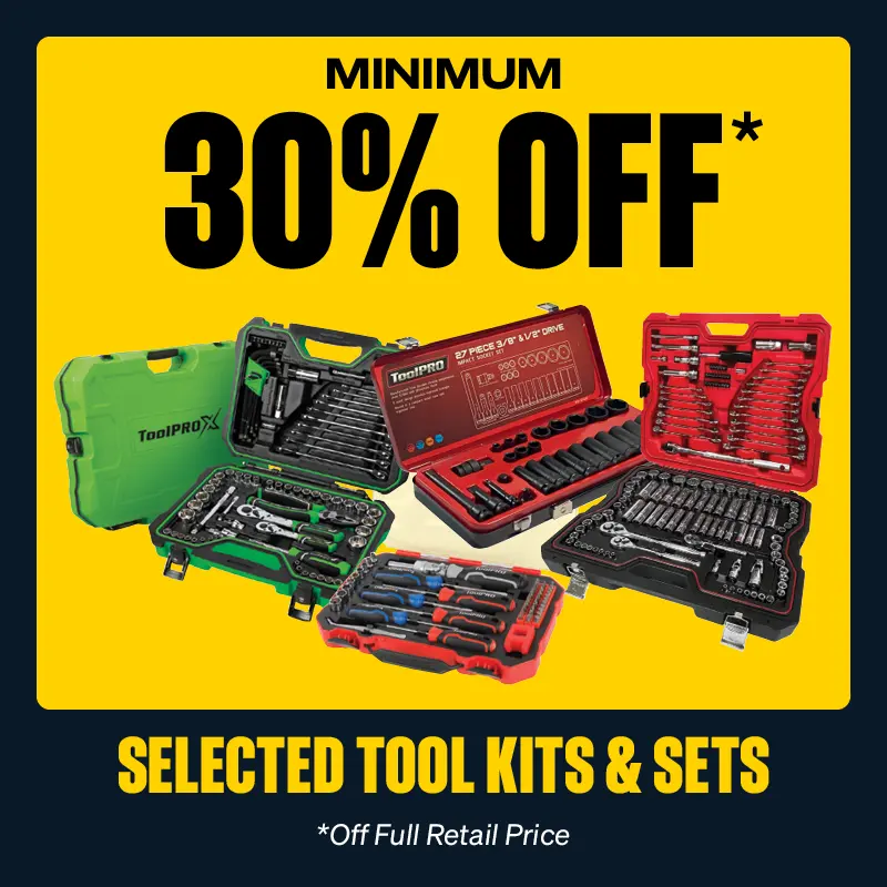 Minimum 30% OFF Select Tool Kits & Sets