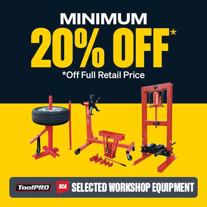 Minimum 20% OFF Selected ToolPRO & SCA Workshop Equipment