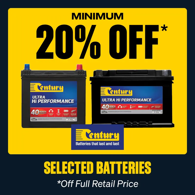 Minimum 20% OFF Selected Century batteries