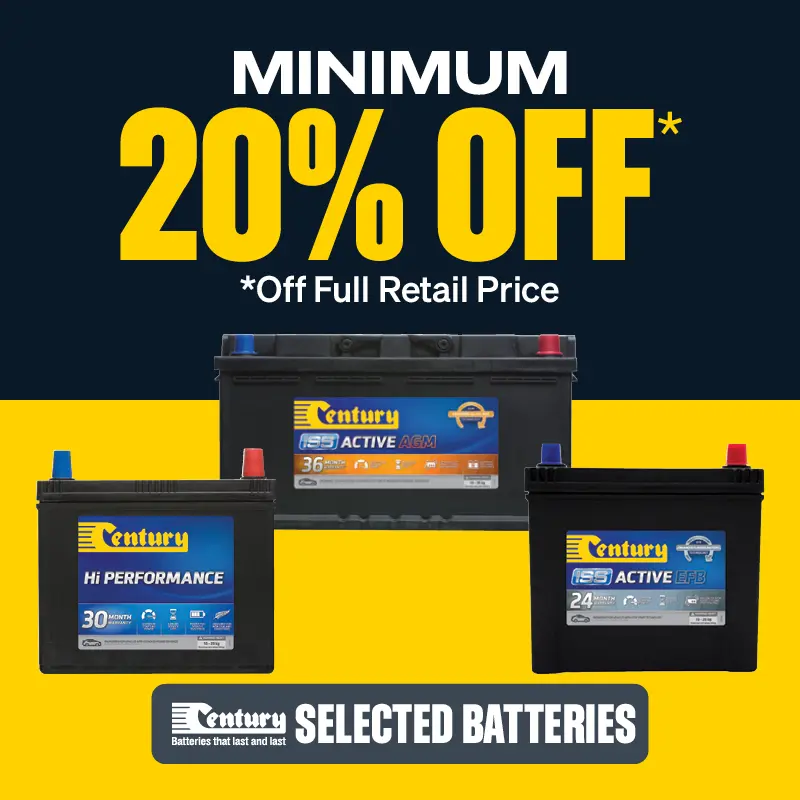 Minimum 20% OFF Select Century Batteries