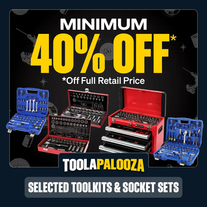 Minimum 40% OFF select Tool Kits & Socket Sets