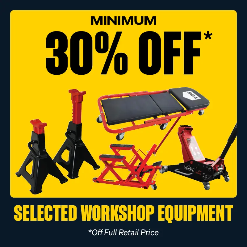 Minimum 30% OFF Select Workshop Equipment