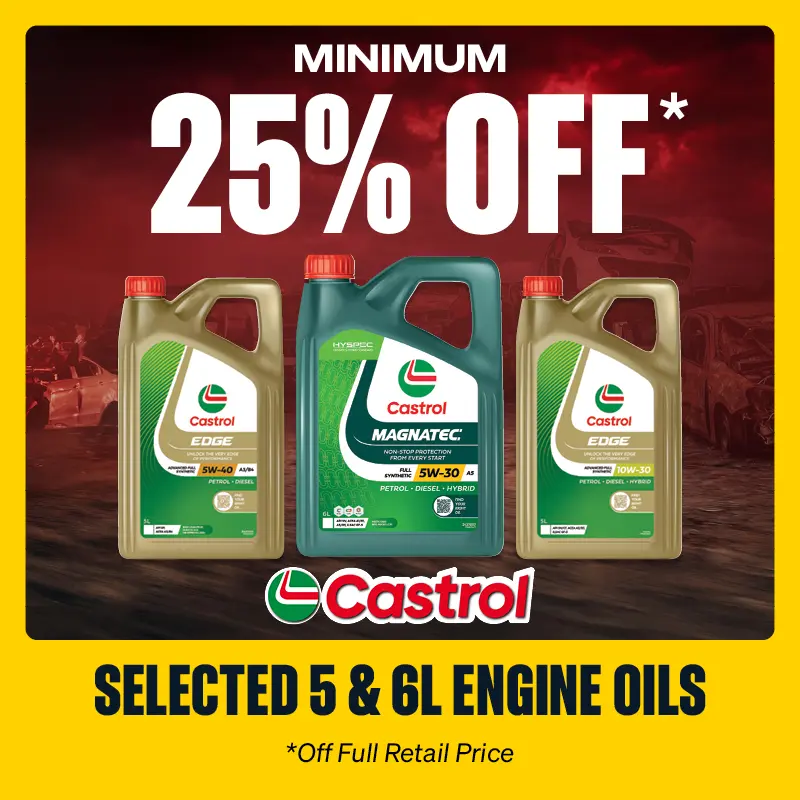 Minimum 25% OFF selected Castrol 5 & 6L Engine Oils