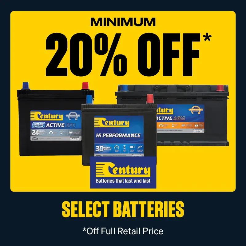 Minimum 20% OFF Select Century Batteries